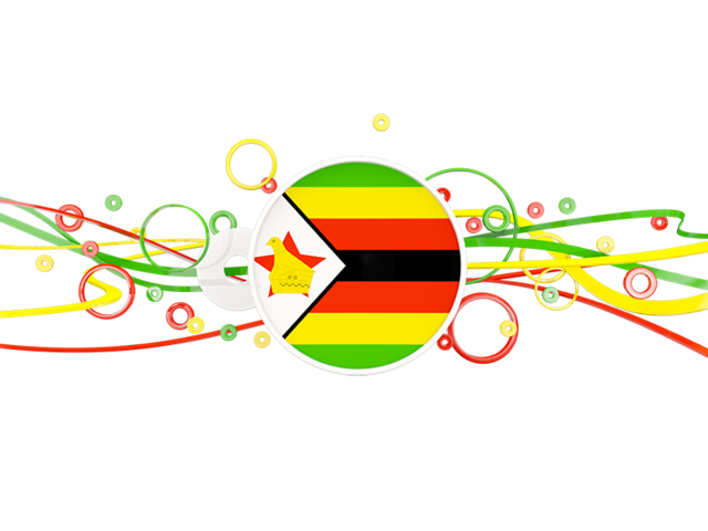 Узор из кругов и линий. Скачать флаг. Зимбабве