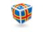 Aland Islands. Cube icon. Download icon.