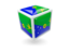 Christmas Island. Cube icon. Download icon.