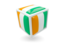 Cote d'Ivoire. Cube icon. Download icon.