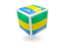 Gabon. Cube icon. Download icon.