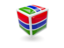 Gambia. Cube icon. Download icon.