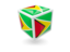 Guyana. Cube icon. Download icon.