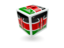 Kenya. Cube icon. Download icon.