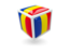 Romania. Cube icon. Download icon.