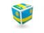 Rwanda. Cube icon. Download icon.