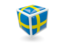 Sweden. Cube icon. Download icon.