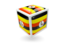 Uganda. Cube icon. Download icon.