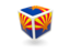 Flag of state of Arizona. Cube icon. Download icon