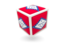 Flag of state of Arkansas. Cube icon. Download icon