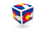 Flag of state of Colorado. Cube icon. Download icon