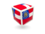 Flag of state of Georgia. Cube icon. Download icon