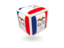 Flag of state of Iowa. Cube icon. Download icon
