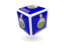 Flag of state of Kansas. Cube icon. Download icon