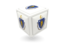 Flag of state of Massachusetts. Cube icon. Download icon