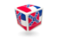 Flag of state of Mississippi. Cube icon. Download icon