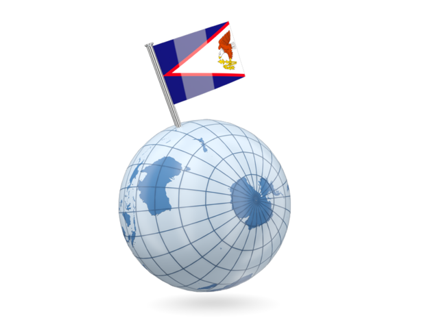 Earth with flag pin. Download flag icon of American Samoa at PNG format