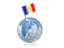 Andorra. Earth with flag pin. Download icon.