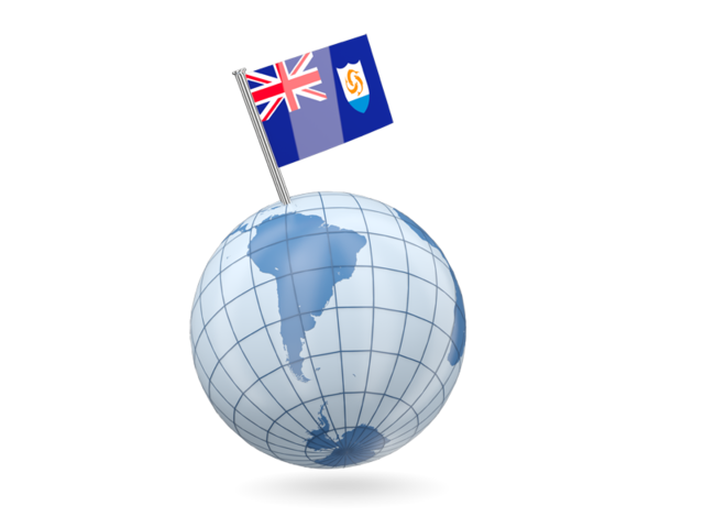 Earth with flag pin. Download flag icon of Anguilla at PNG format
