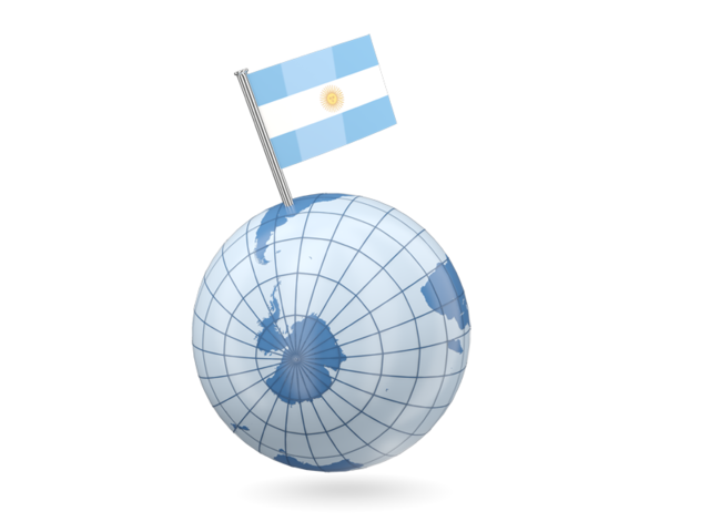 Earth with flag pin. Download flag icon of Argentina at PNG format