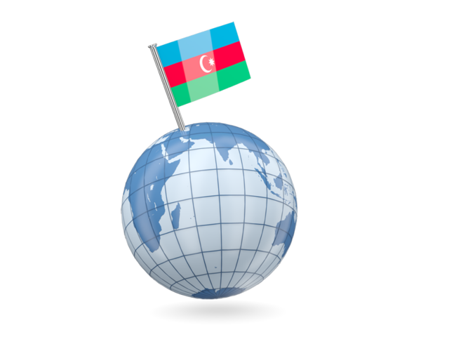 Earth with flag pin. Download flag icon of Azerbaijan at PNG format