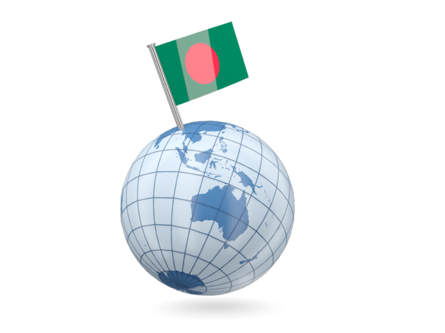 Earth with flag pin. Download flag icon of Bangladesh at PNG format