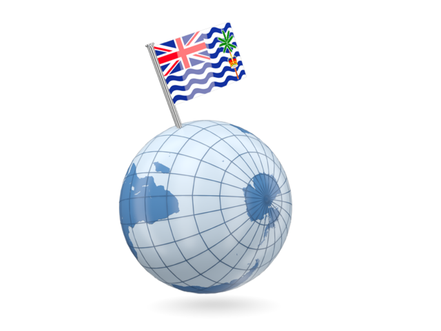 Earth with flag pin. Download flag icon of British Indian Ocean Territory at PNG format