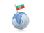 Bulgaria. Earth with flag pin. Download icon.