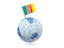 Cameroon. Earth with flag pin. Download icon.