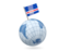 Cape Verde. Earth with flag pin. Download icon.