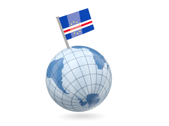 Earth with flag pin. Download flag icon of Cape Verde at PNG format