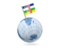 Central African Republic. Earth with flag pin. Download icon.