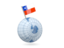 Chile. Earth with flag pin. Download icon.