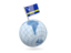 Earth with flag pin.