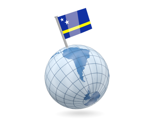 Earth with flag pin. Download flag icon of Curacao at PNG format