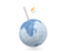 Cyprus. Earth with flag pin. Download icon.