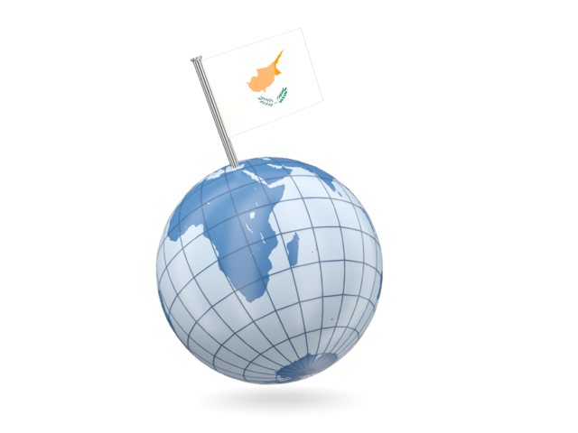 Earth with flag pin. Download flag icon of Cyprus at PNG format