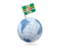 Dominica. Earth with flag pin. Download icon.