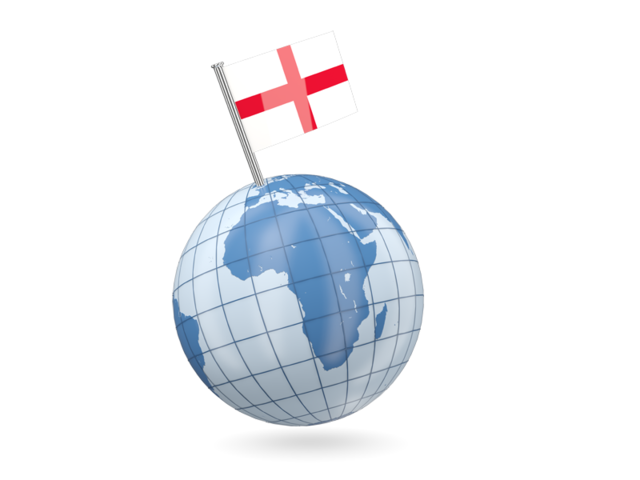 Earth with flag pin. Download flag icon of England at PNG format