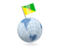 French Guiana. Earth with flag pin. Download icon.