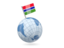 Gambia. Earth with flag pin. Download icon.