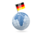 Germany. Earth with flag pin. Download icon.