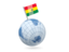 Ghana. Earth with flag pin. Download icon.
