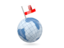 Gibraltar. Earth with flag pin. Download icon.