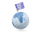 Greece. Earth with flag pin. Download icon.
