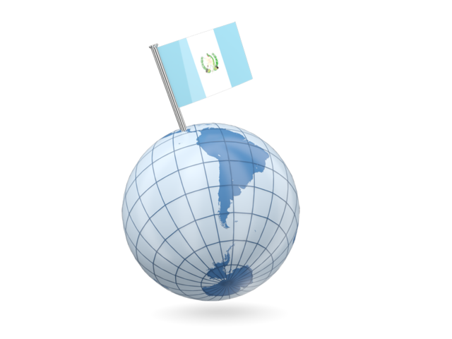 Земля с флагом. Скачать флаг. Гватемала