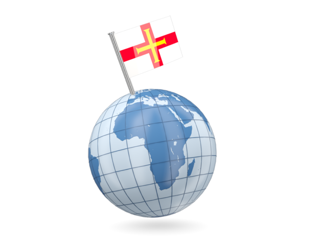 Earth with flag pin. Download flag icon of Guernsey at PNG format