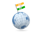 India. Earth with flag pin. Download icon.