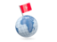 Isle of Man. Earth with flag pin. Download icon.