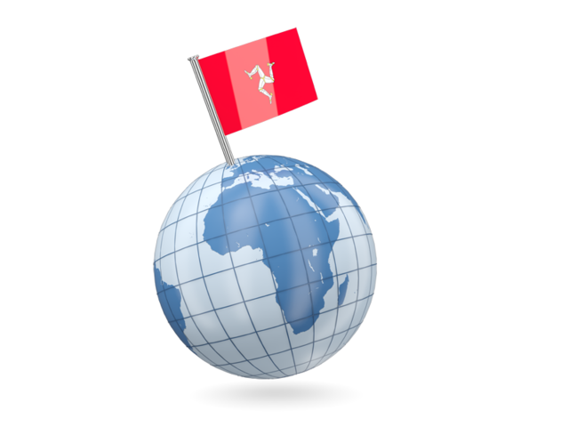 Earth with flag pin. Download flag icon of Isle of Man at PNG format